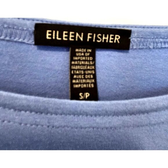 Eileen Fisher BlueBird Viscose Jersey Ballet Neck Blue Tunic Top Size Small - Picture 3 of 4